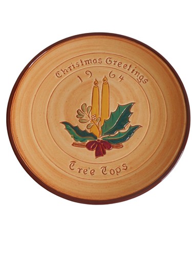 Vintage 1964 redware plate - redware,