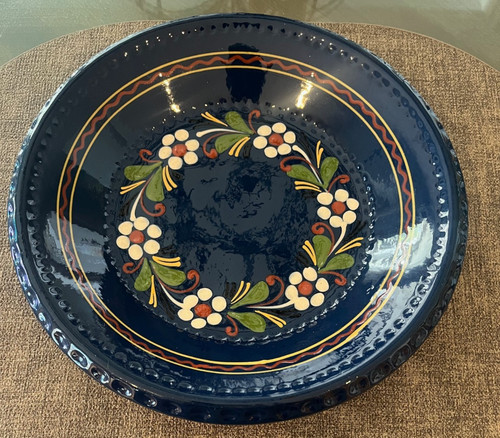 Redware pie plate wall - redware, hanging