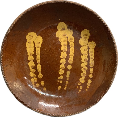 Large 19th slip decorated - 19th, c.